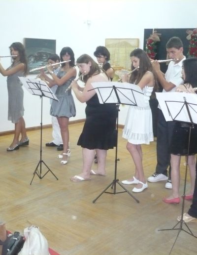 The flute ensemble, with the participation of Statis Karapanos, on the final concert of the flute masterclass with Prof. G. Spassov.